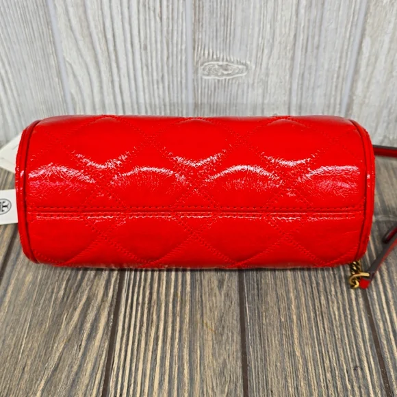 NWT TORY BURCH WILLA SHINE BARREL BAG FIESTA RED - Picture 5 of 5